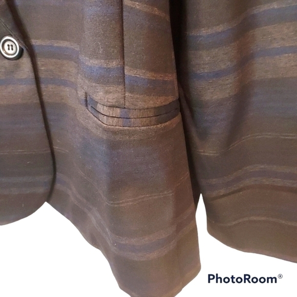 ASHLEY STEWART Career lined shape fit stripe blazer jacket plus sz 26 - Picture 4 of 9